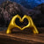 Modern Hand Heart Gesture Sculpture for Home Decor (Gold)