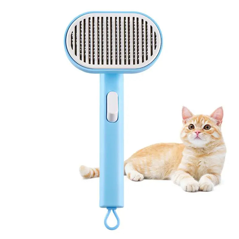 Pet Grooming Self Cleaning Brush for Cats & Dogs (Blue)