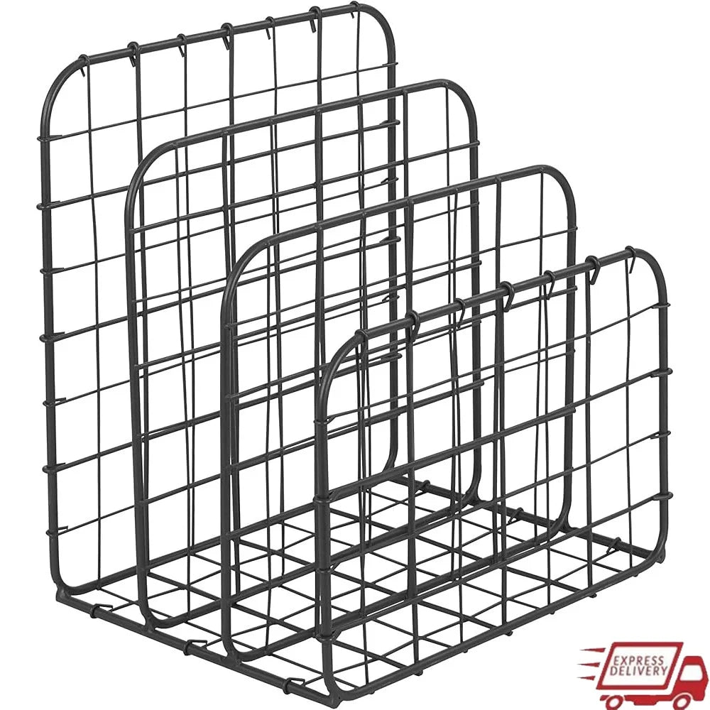 Vintage Desktop File Folder Organizer Rustic Home Desk Accessory