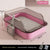 Cat Litter Box Semi Enclosed Box for Indoor Cats (Pink)