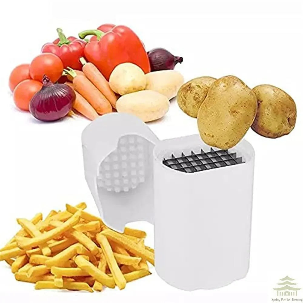 French Fry Cutter, Potato Slicer &amp; Vegetable Cutter, Rapid Food Chopper and Dicer Tool for Homemade Fries, Potatoes &amp; Vegetables, Kitchen Gadget