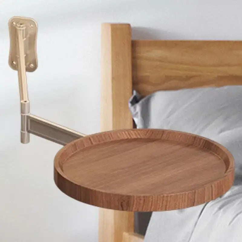 Minimalist Round Side Table Wall Table (Dark Walnut)
