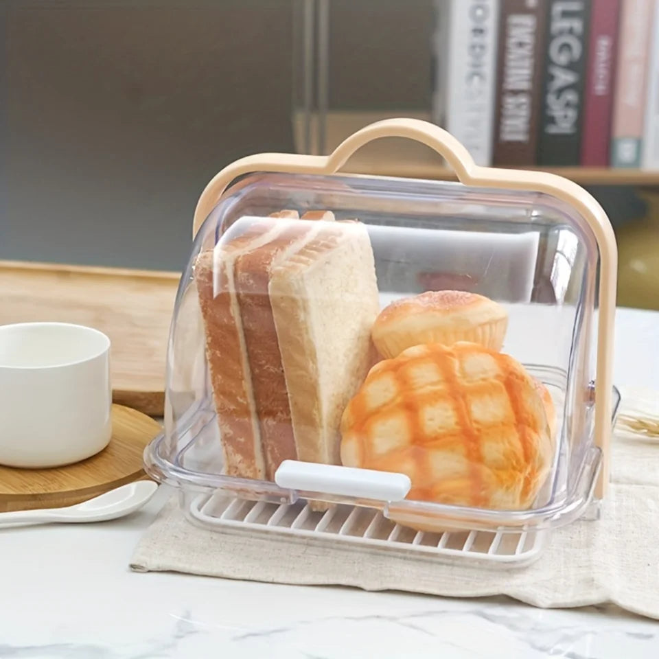 Reusable Plastic Cake Bread Box with Handle