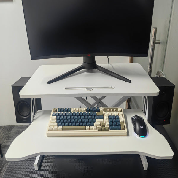Desk Converter Sit-Stand 32&quot; with Keyboard Tray (White)