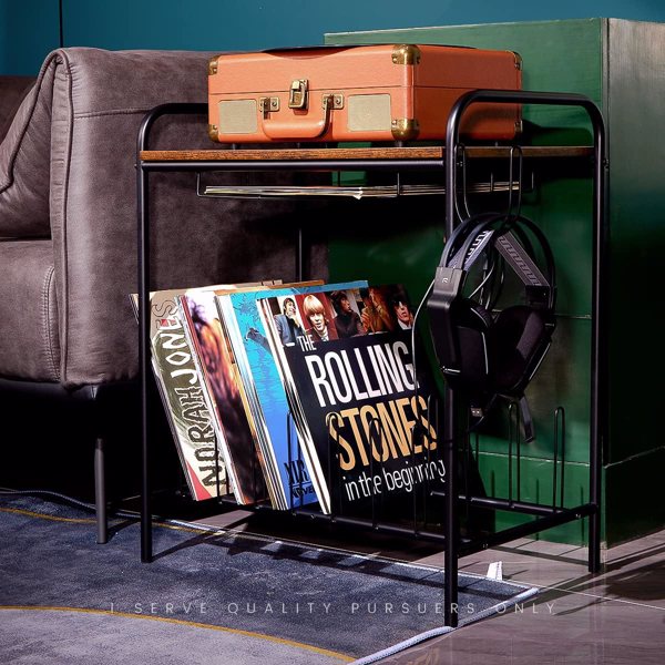 Vinyl Record Player Stand with Storage
