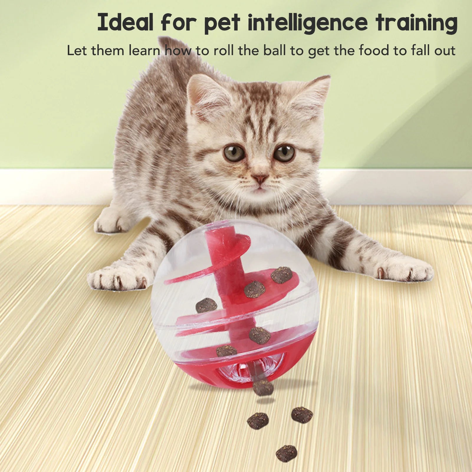 Cat Food Dispensing Ball Interactive Treat Puzzle Feeder for Kittens