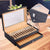 Leather Fountain Pen Display Case 24-Slot with Flannel Drawer