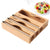 Bamboo Kitchen Storage Box with Film Cutter Bag Dispenser