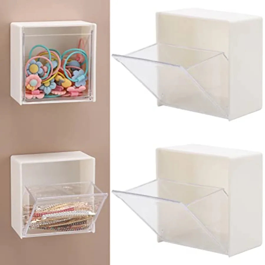 2-Pack Cotton Pad Holder Dispenser, Wall-Mounted Cotton Ball Organizer & Storage Containers