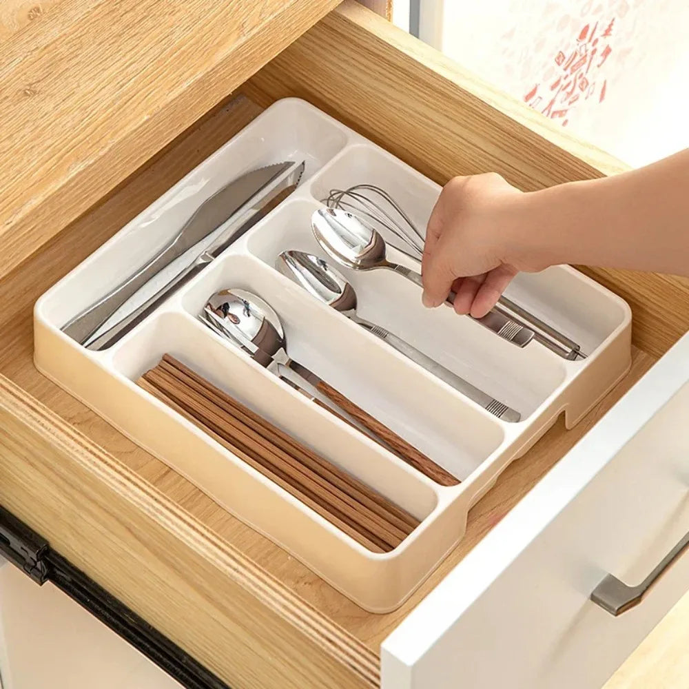 5 Compartments Cutlery Organizer Daily Drawer Divider Tray