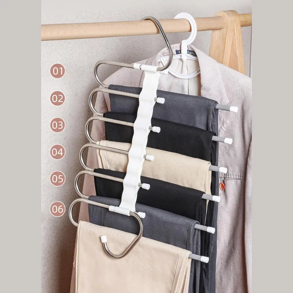 Multifunctional Foldable Clothes Organizer Folding Pants Hanger (White)