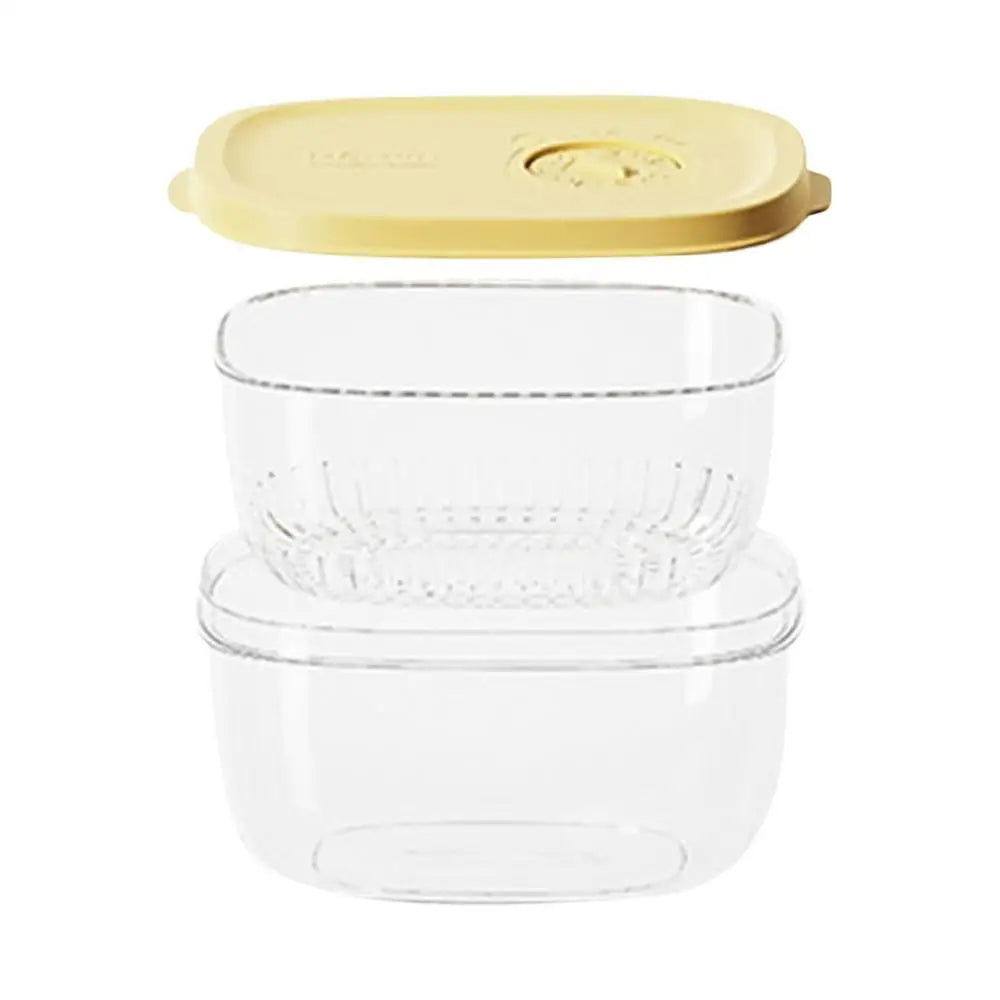 Crisper Food Storage Container Leakproof Design for Food Storage (Yellow)
