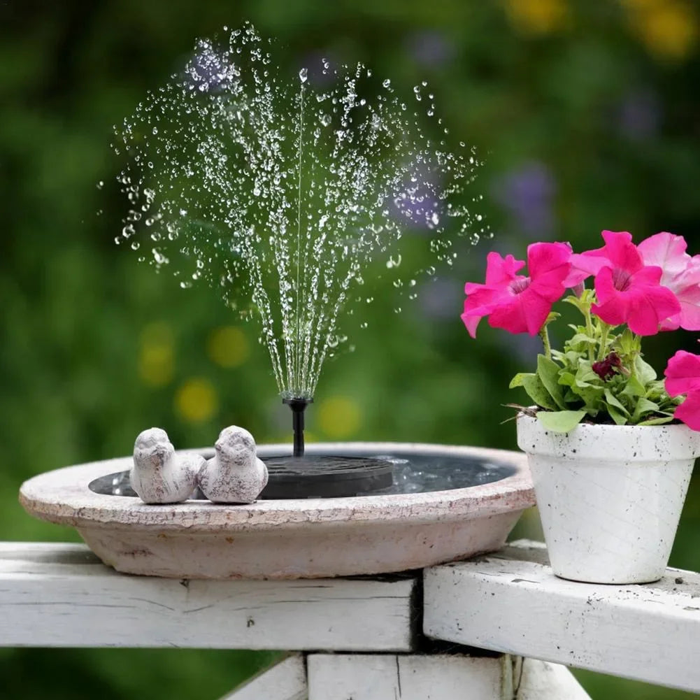 Mini Solar Water Fountain Pump 13CM Eco-Friendly Outdoor Waterfall for Bird Bath
