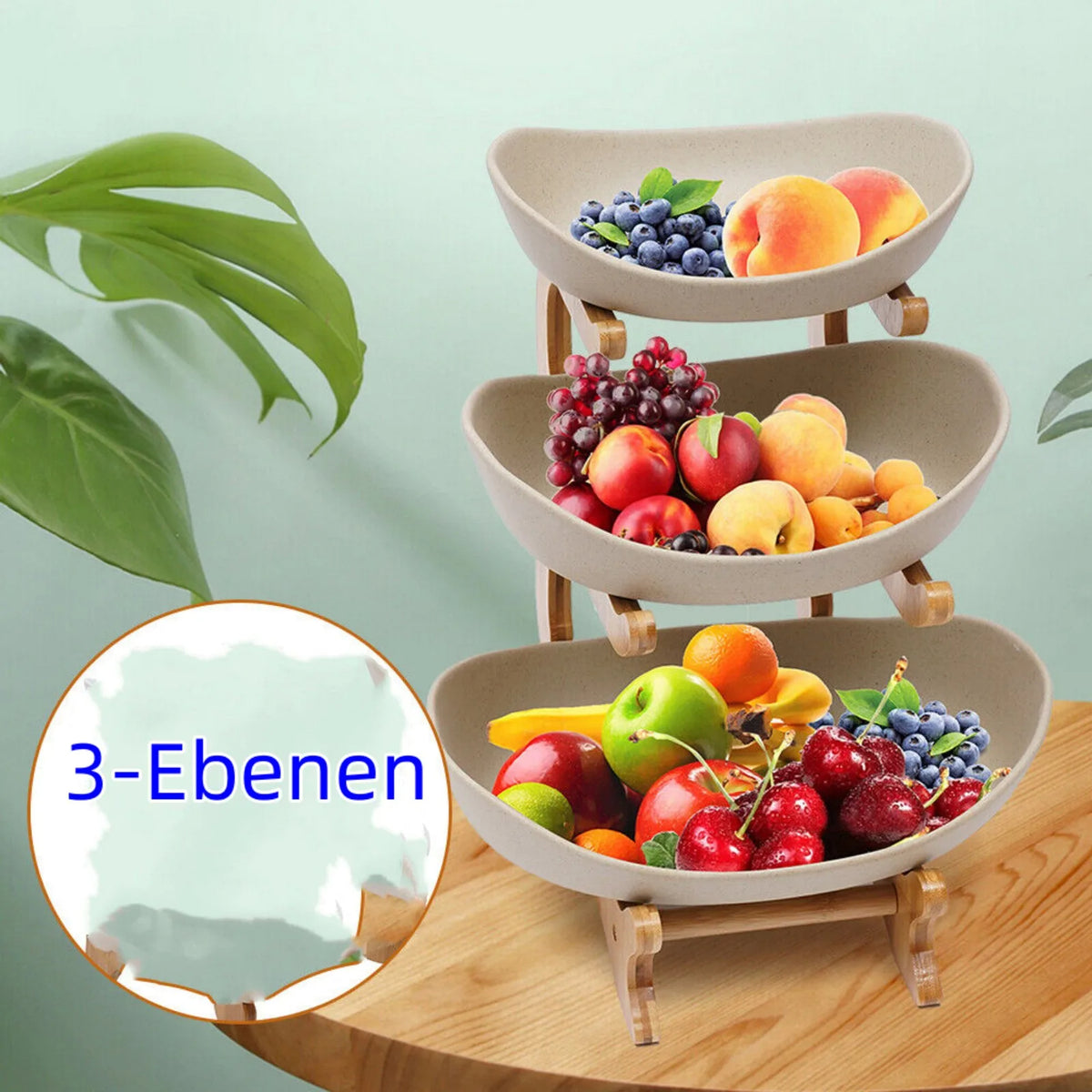 3-Tier Ceramic Fruit Bowl Modern Style Basket