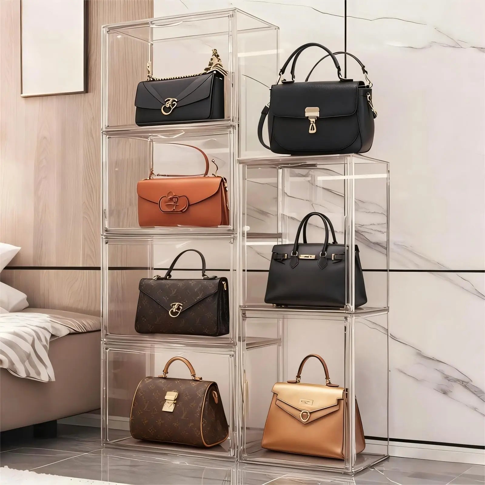 3pcs Clear Display Case Large Capacity Storage Box