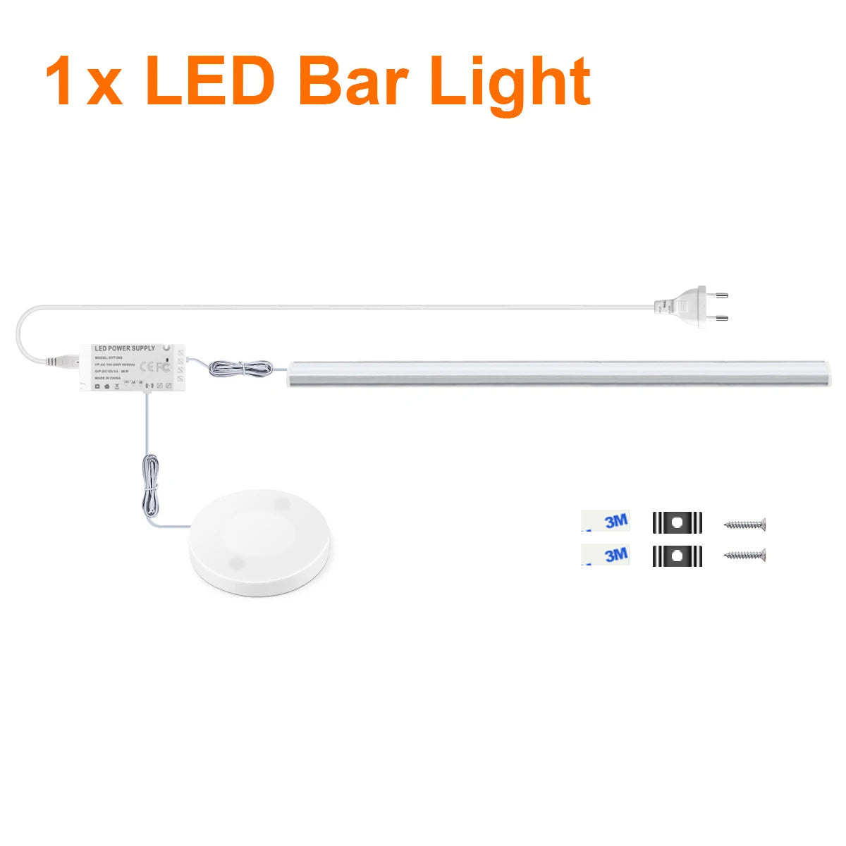 12V Penetrable Wood Touch Sensor Dimmable LED Light 40CM (US Plug)