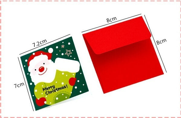 24PCS Mini Christmas Blessing Greeting Cards Envelope