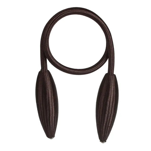 1 Piece Curtain Tiebacks Plush Alloy Hanging Belts Ropes Curtain Holdback Curtain Rods Accessories, Black Coffee