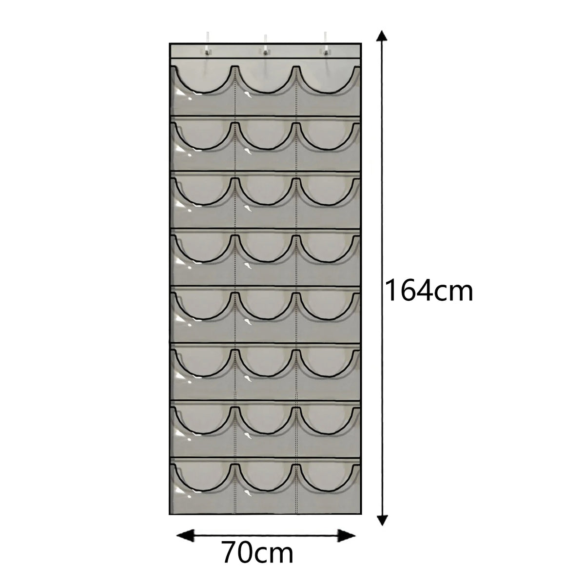 24 Pocket Clear Hat Organizer Wall Door Rack 2 Piece (Gray)