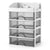 4 Tier Plastic Makeup Storage Box with Lipstick Holder (White)