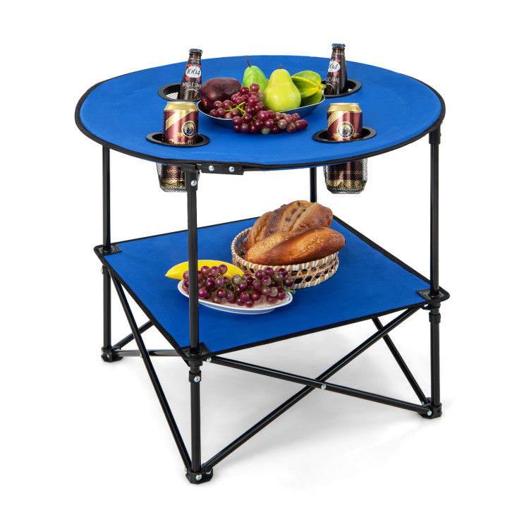 Portable 2 Tier Picnic Table with Carrying Bag