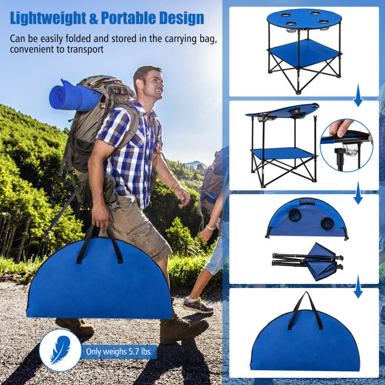 Portable 2 Tier Picnic Table with Carrying Bag