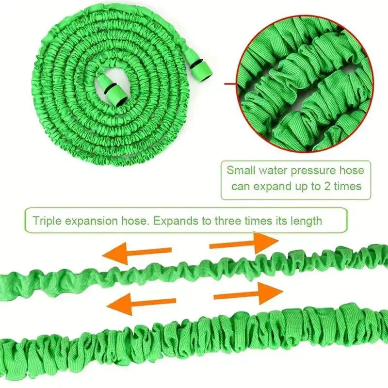 Expandable Magic Hose 25Ft, Multifunction Home Garden Watering Hose (Green)