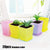 Mini Basin Square Flower Pot 20 Pieces, Colorful Flowerpot Planters Grow Pot for Home Office Garden Decoration