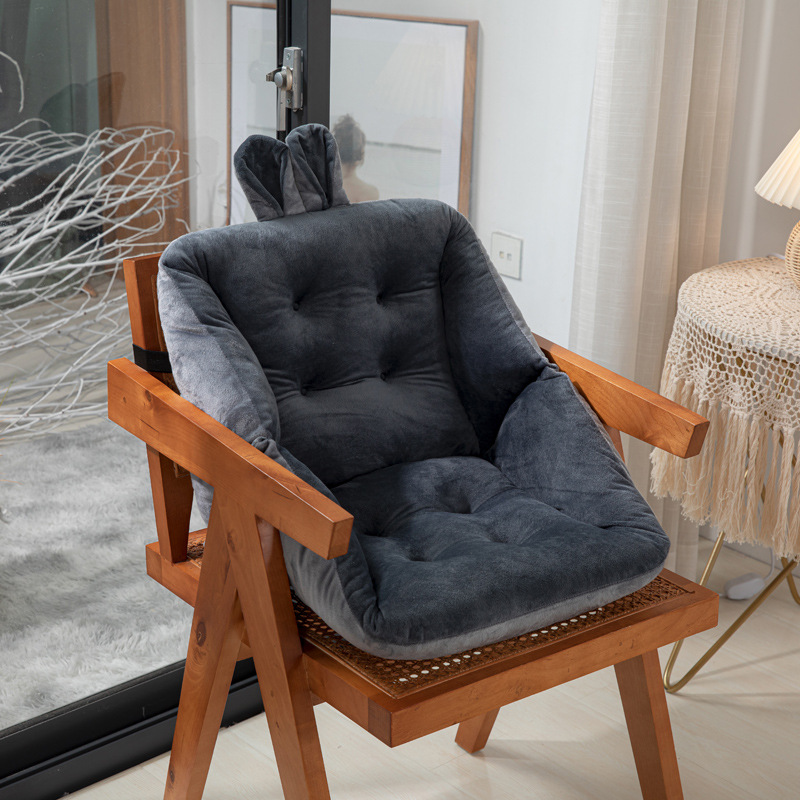 Comfort Chair Cushion with Back Support Integrated Design (Black)