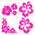 Hawaiian Hibiscus Flower Decals Car Sticker 4 Pack, Waterproof Car Styling Decor Car Accessories