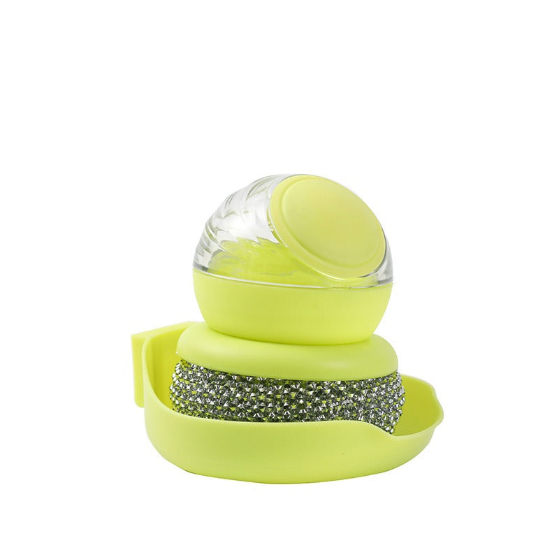 Astronaut Spherical Pot Brush with Automatic Liquid Dispenser (Green)