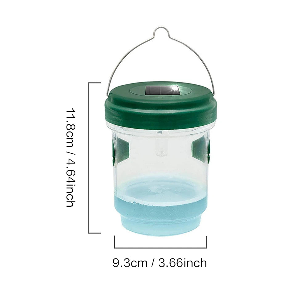 Reusable Garden Fruit Fly Catcher Solar Powered Wasp Trap (Blue)