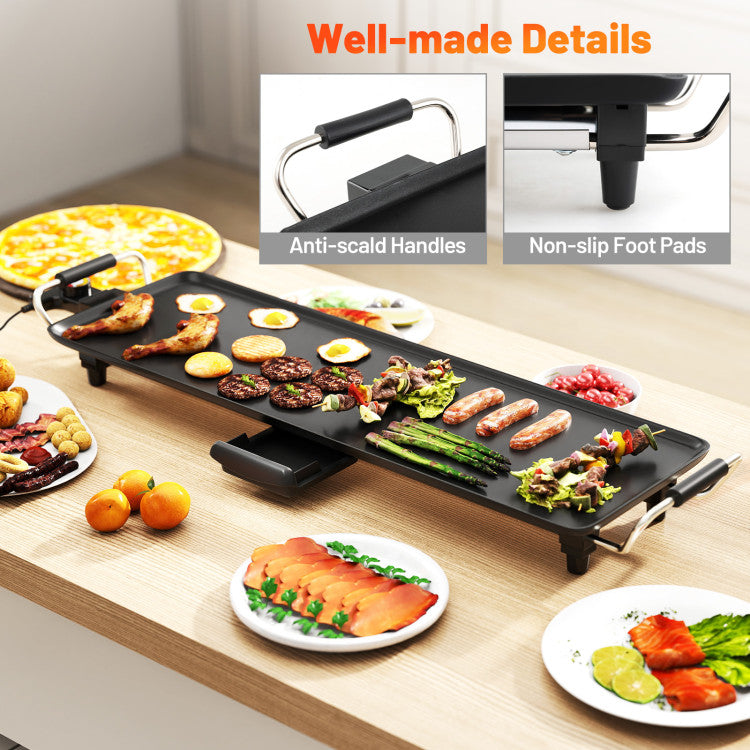 Adjustable Temperature Electric Griddle Large Nonstick Grill for BBQ