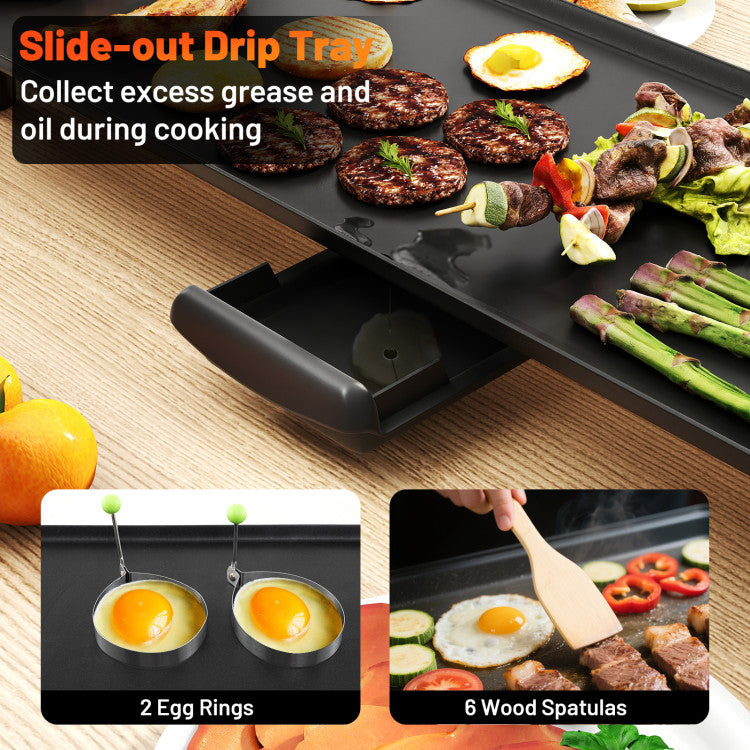 Adjustable Temperature Electric Griddle Large Nonstick Grill for BBQ