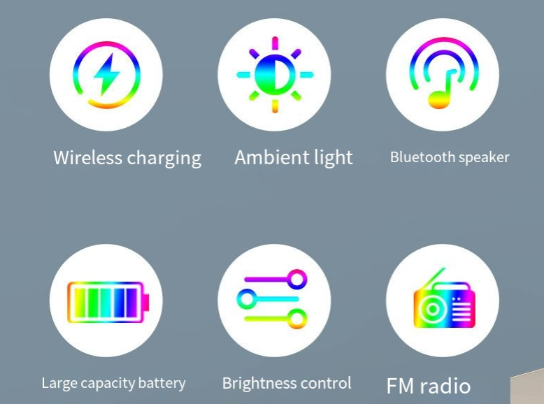 Wireless Charging Speaker G500 with Alarm & Colorful Lights