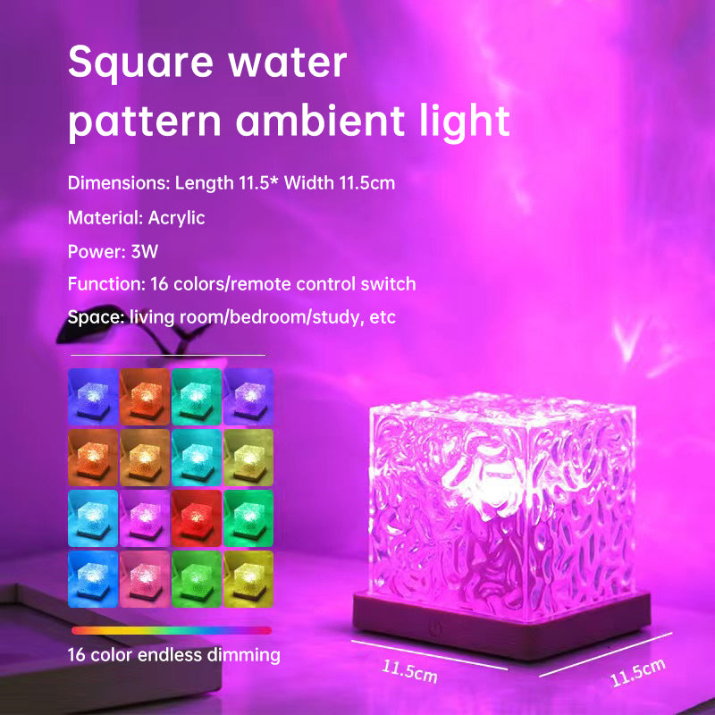 Rotating Water Ripple Lamp Nightlight 16-Color Projector