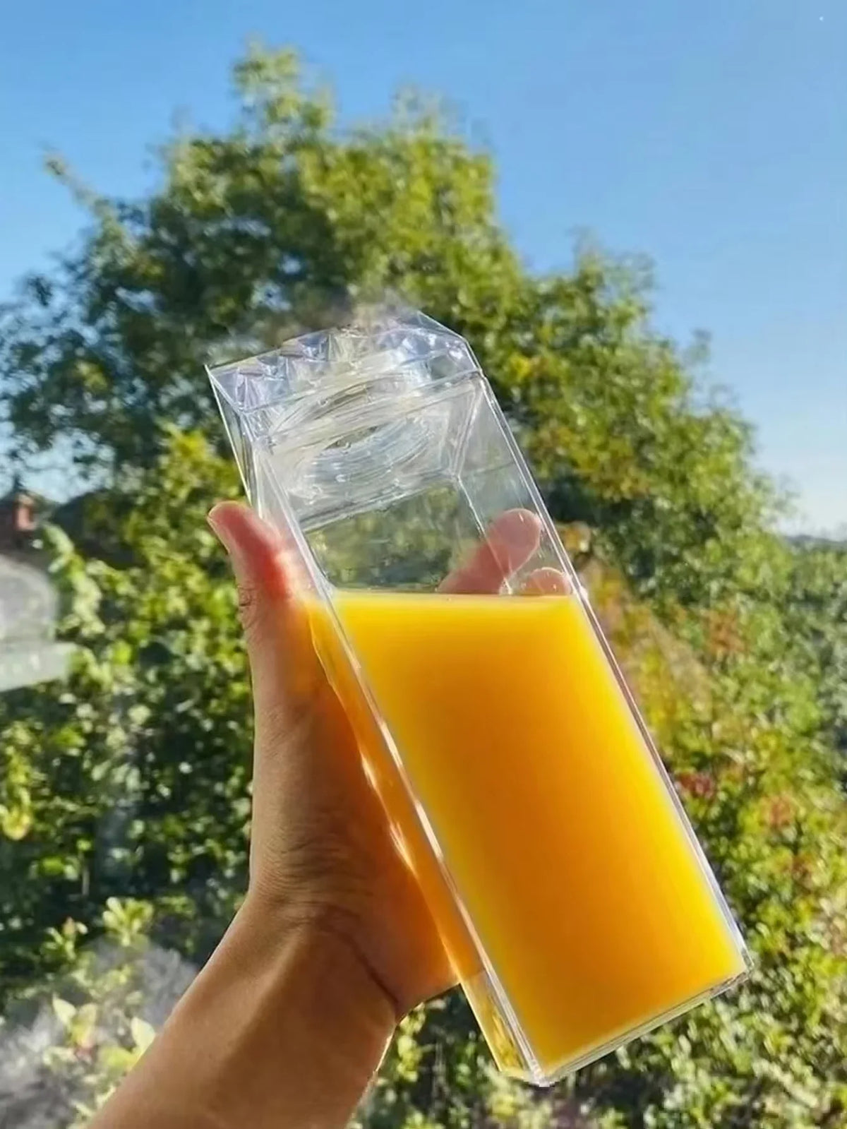 Portable Transparent Milk Box 500mL Drinking Cup