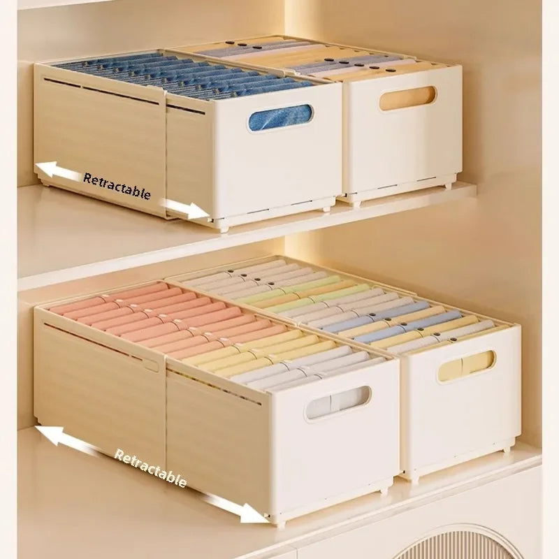 Adjustable Closet Clothes Drawer Organizer Multipurpose Storage Bins