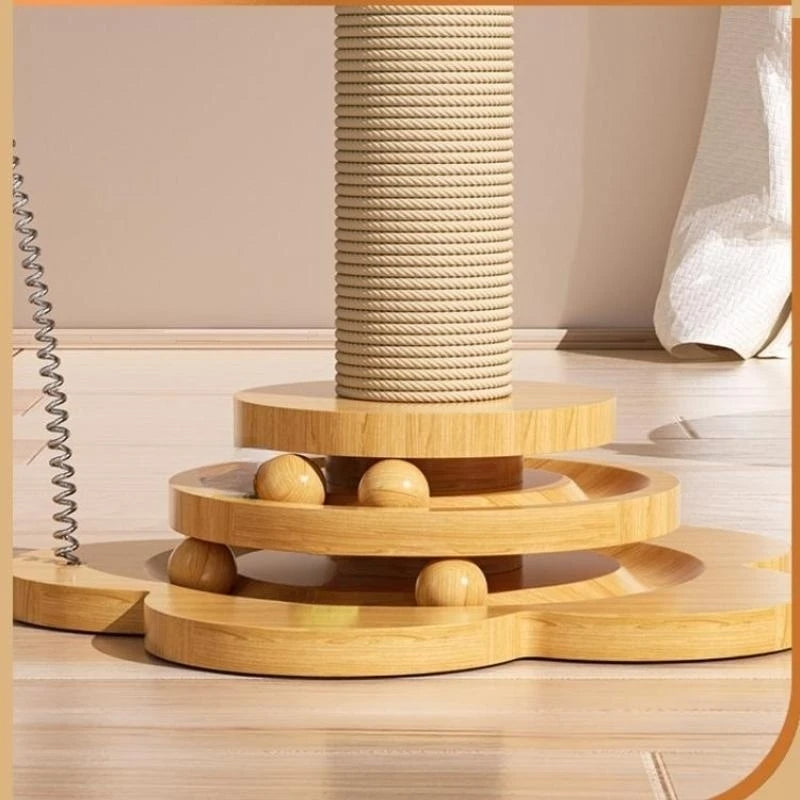 Interactive Cat Toy with Sisal Scratching Post (Large)