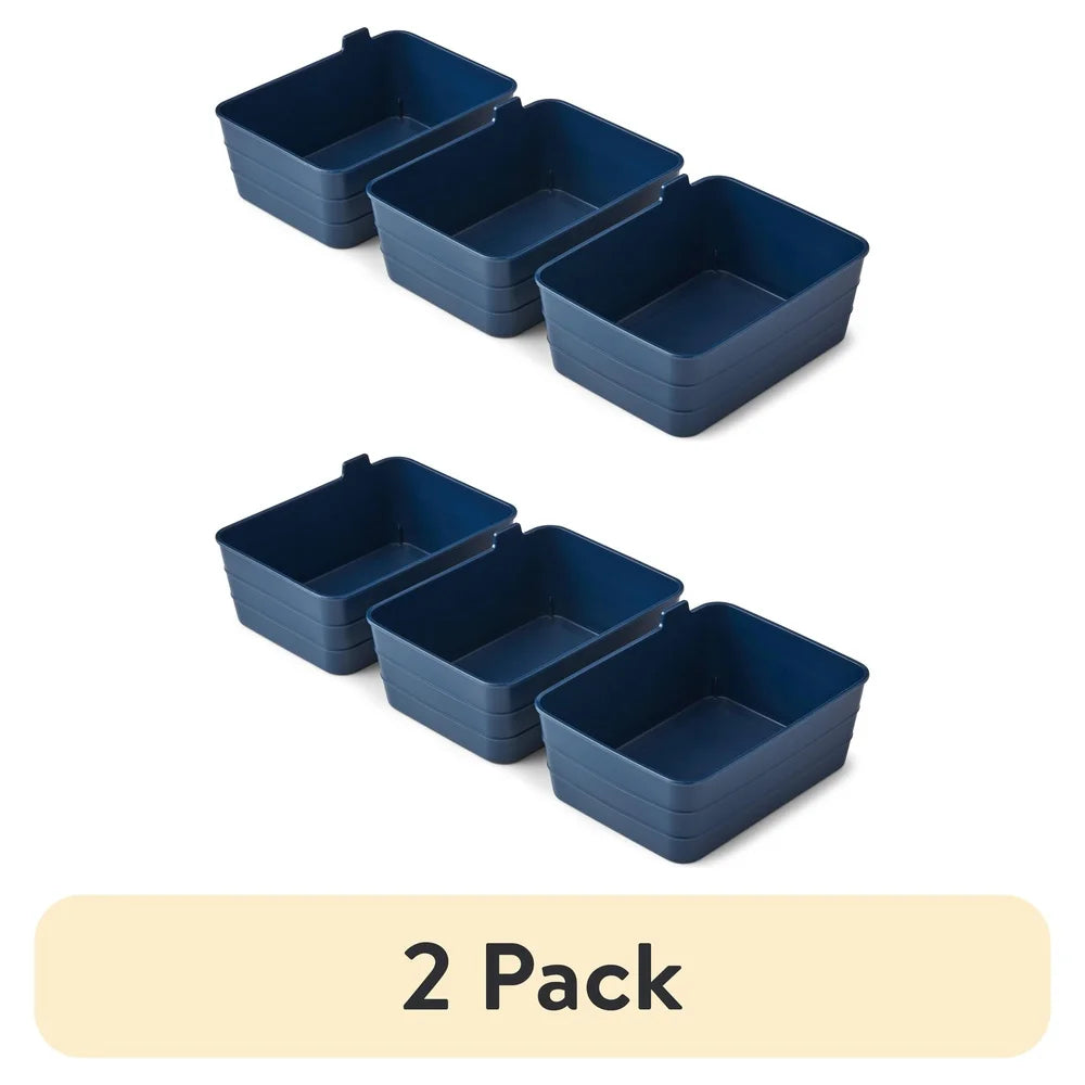 Set of 3 Flexible Drawer Organizers Solid Wall Design Storage Trays
