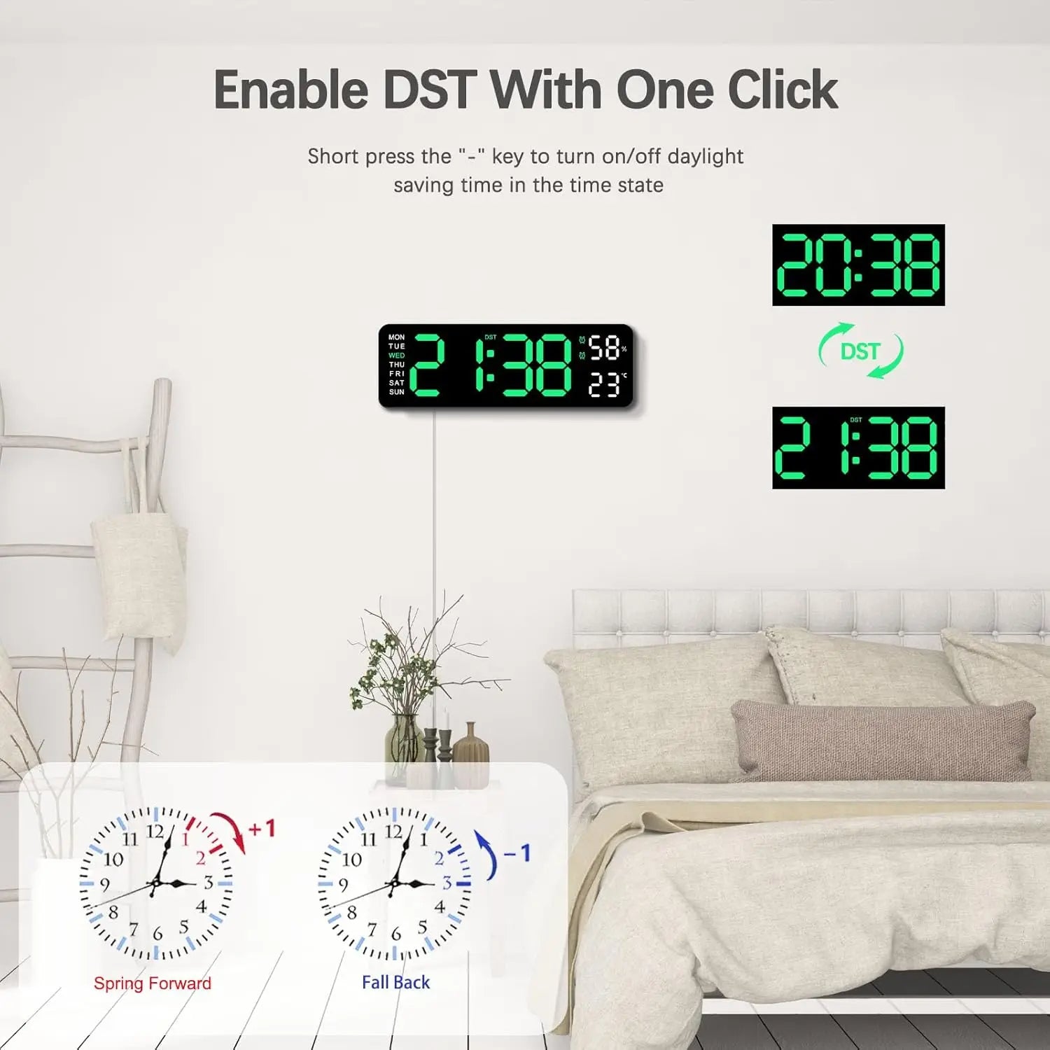 Modern Minimalist Smart Alarm Clock (White)