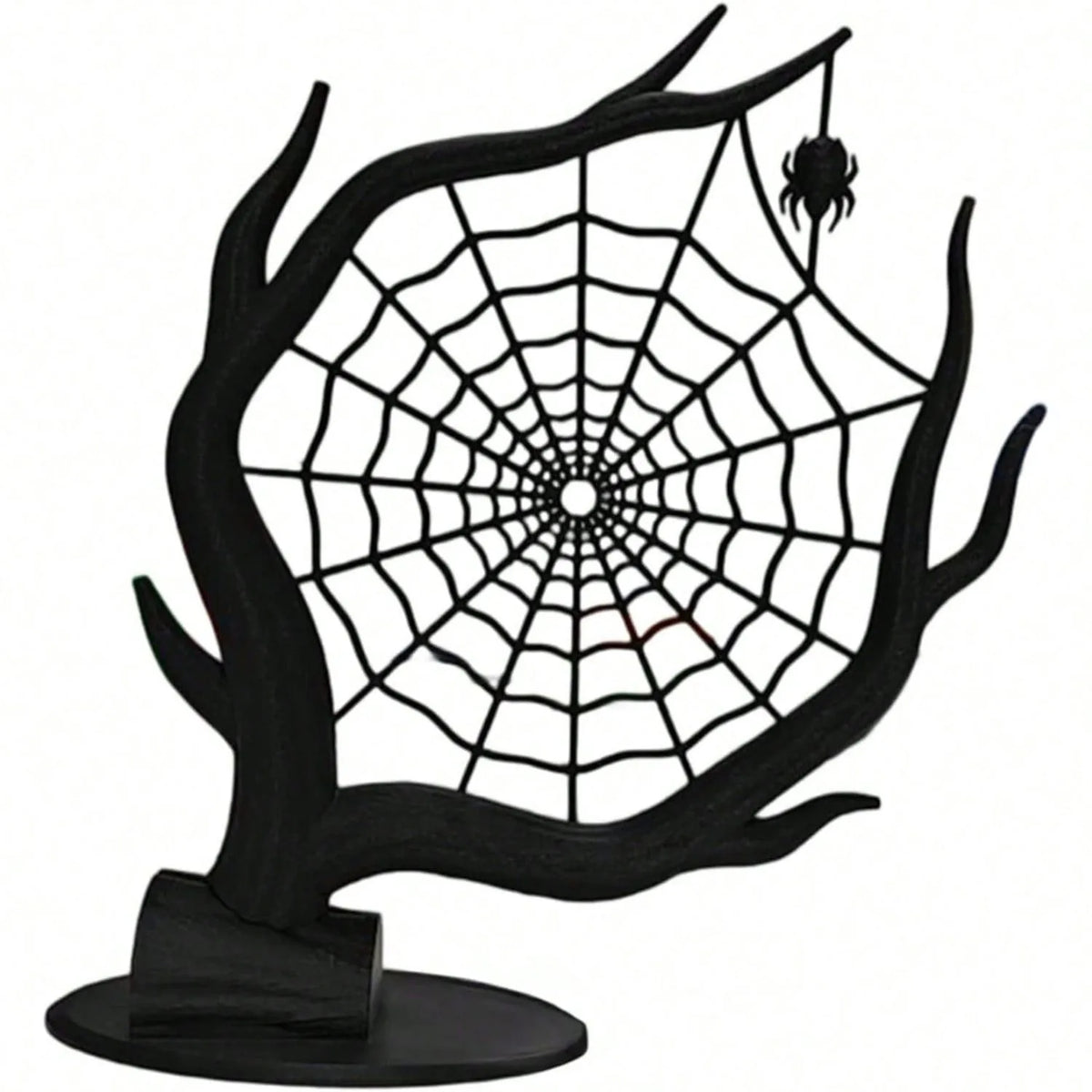 Gothic Spiderweb Jewelry Holder – Black Tree-Shaped Jewelry Display Stand for Halloween