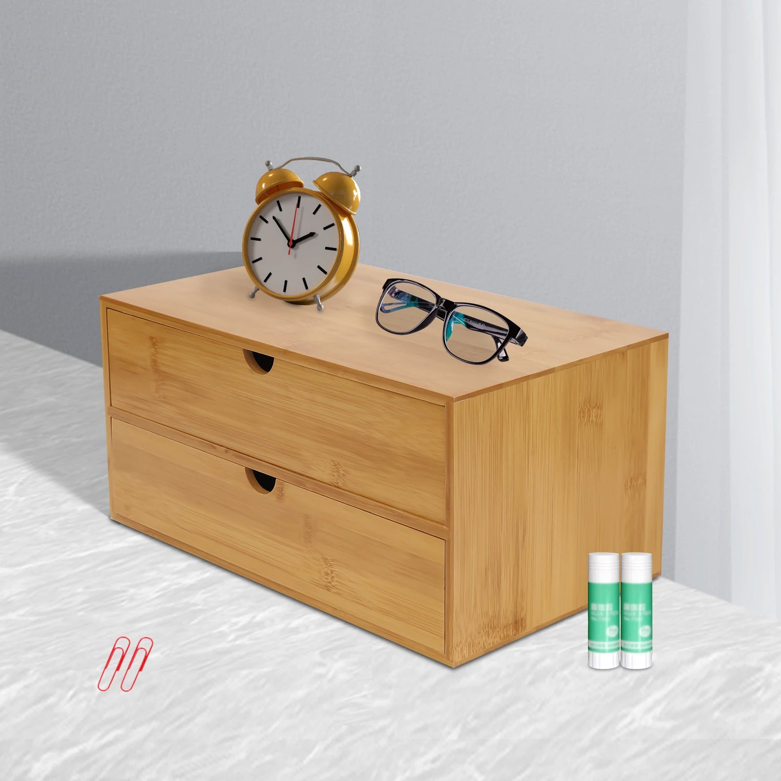Decorative Wooden Office Organizer with Drawers