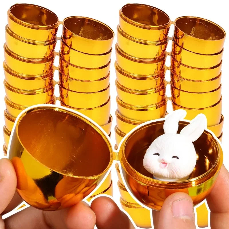 Golden Easter Eggs 24PCS Plastic Empty Simulation Eggshells