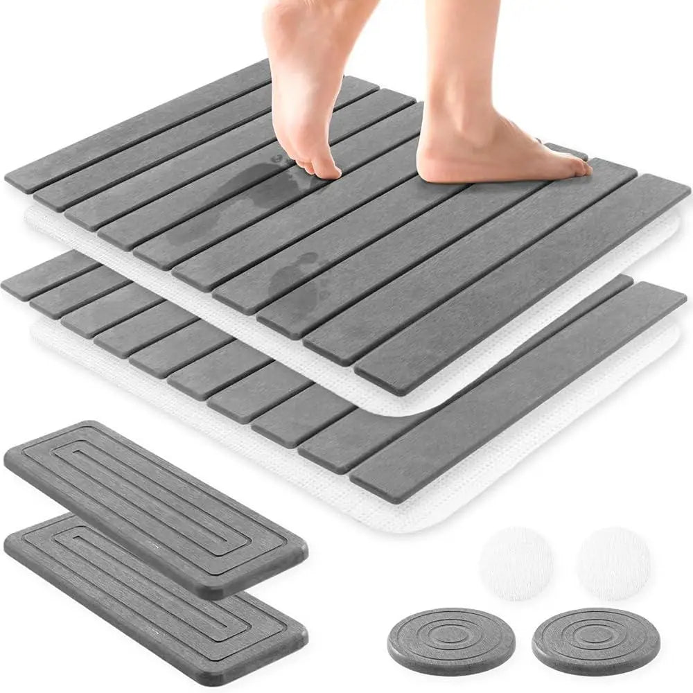 Absorbent Stone Bath Mat Kitchen Counter Mat Set