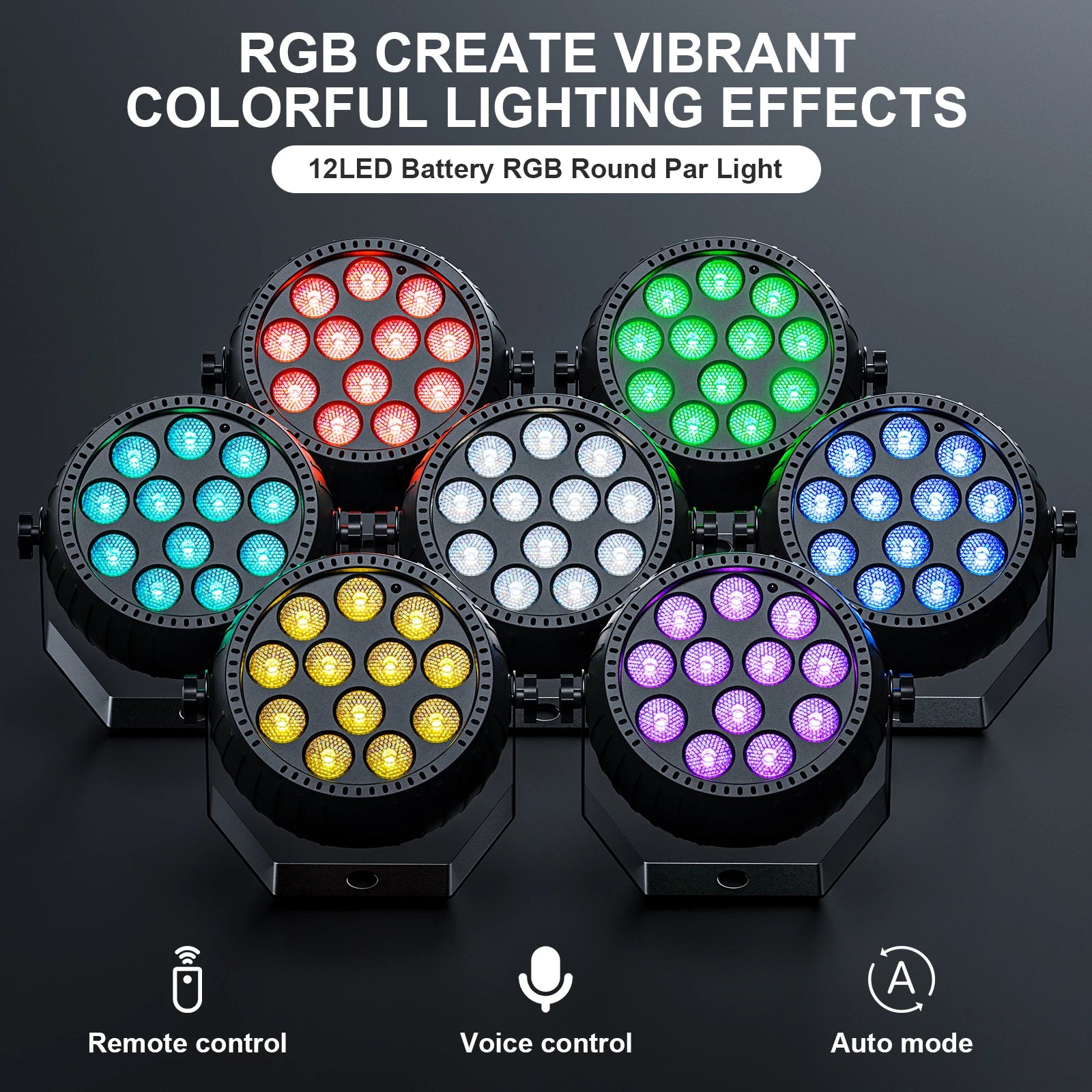 2PCS Portable Mini RGB LED Stage Party Light (US Plug)