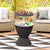 Outdoor Rattan Bar Table with Extendable Tabletop (Black)