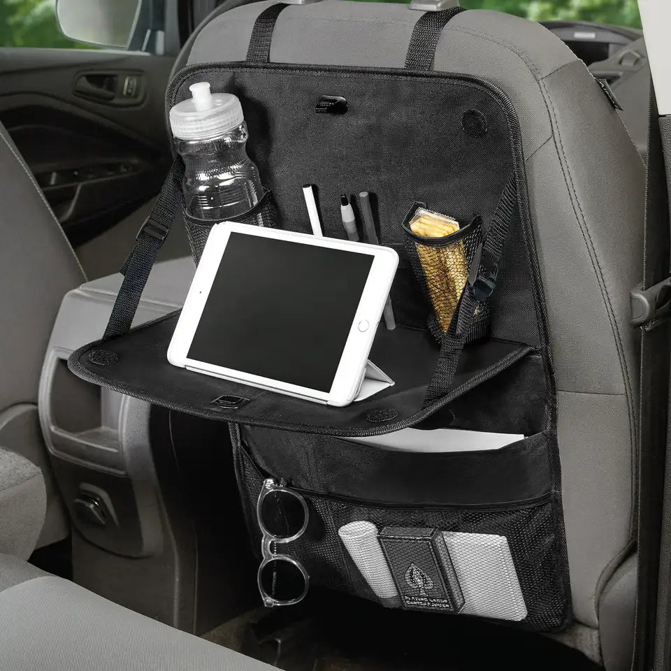 Auto Drive Backseat Organizer 2 Pack Multi-Pocket (Black)