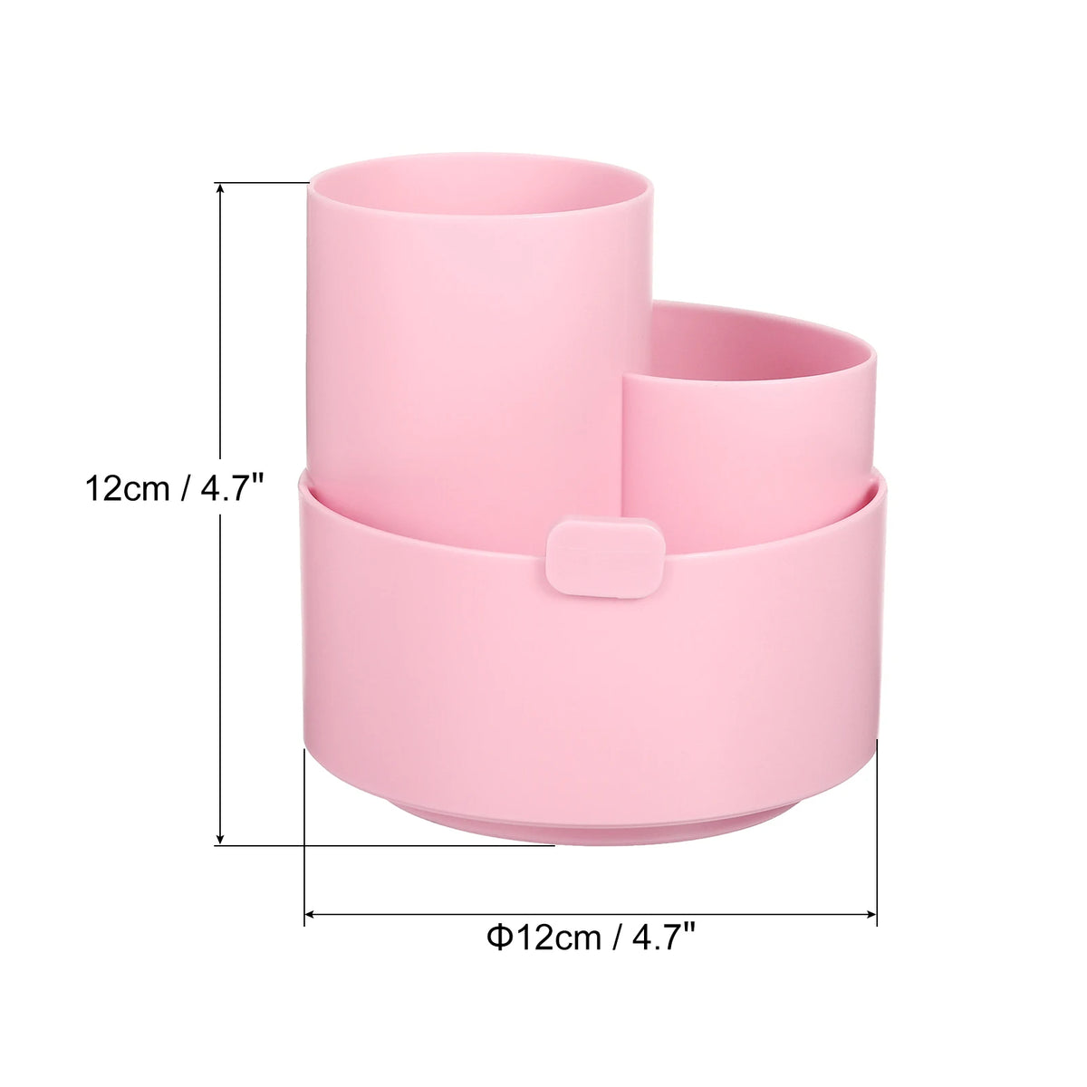 Multifunctional Pink Pen Holder with 3 Grids