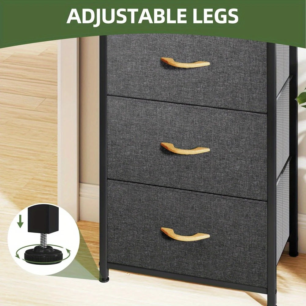 4-Drawer Storage Tower Organizer Cabinet Space-Saving Dresser with Fabric Drawers for Bedroom, Living Room, Hallway Closet